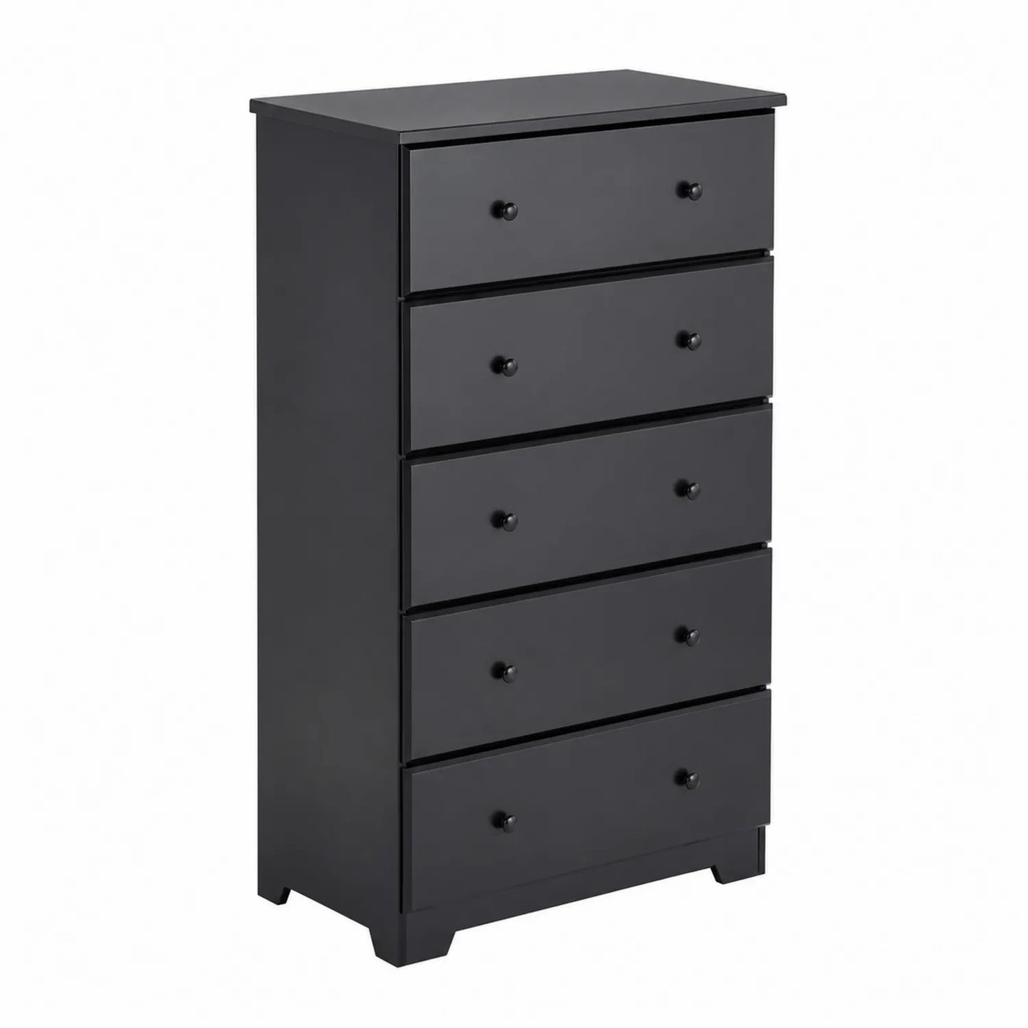 Kommode mit 5 Schubladen aus MDF Schwarz