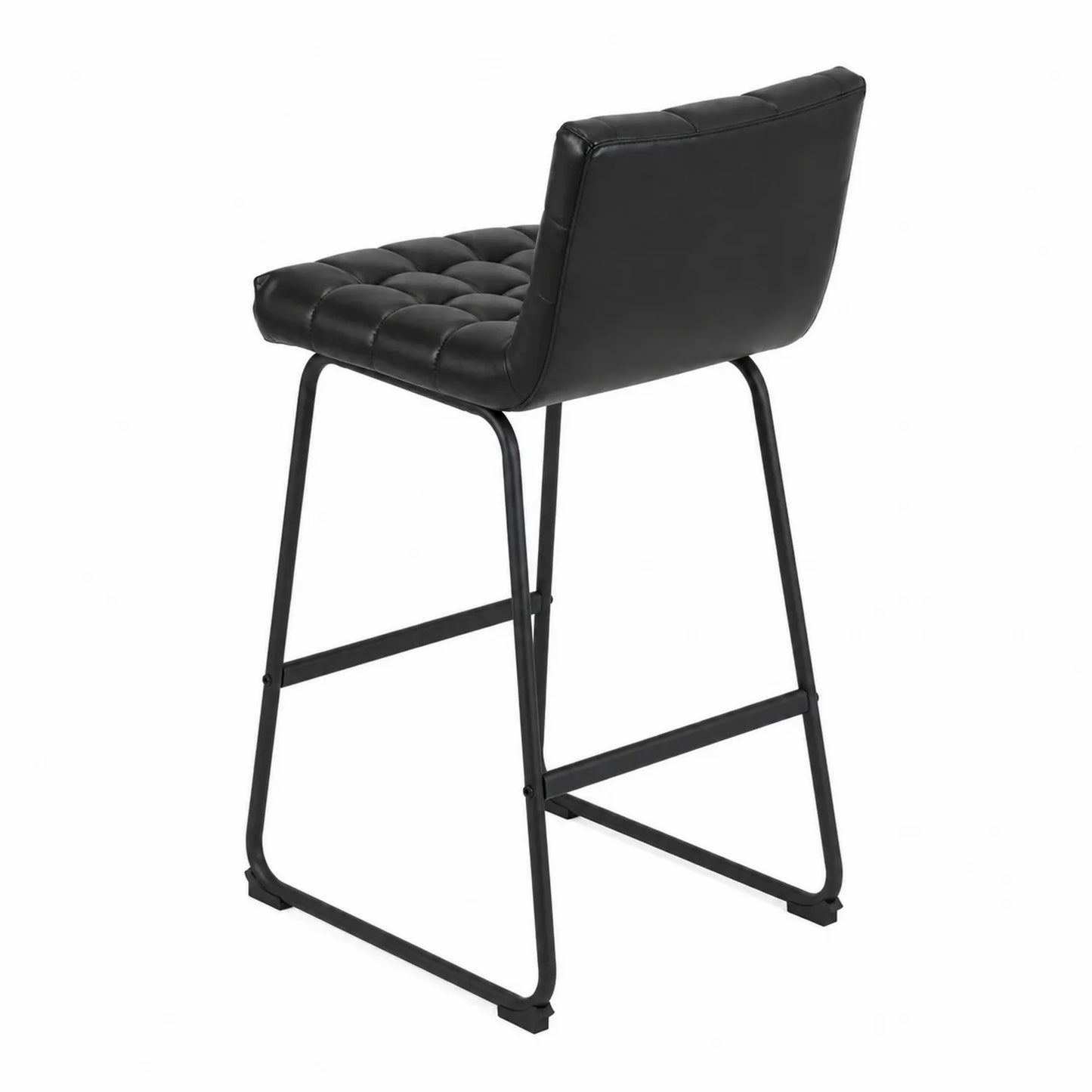 Barhocker Schwarz Kunstleder Stahl