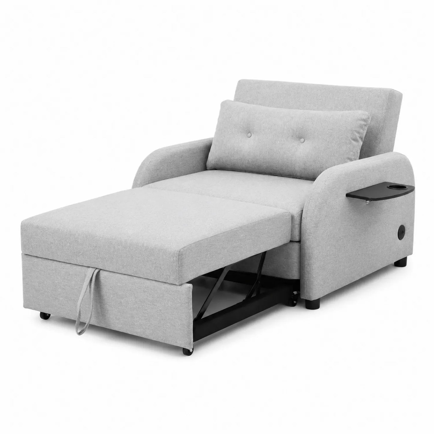 Schlafsofa Polyester Hellgrau Klappbar