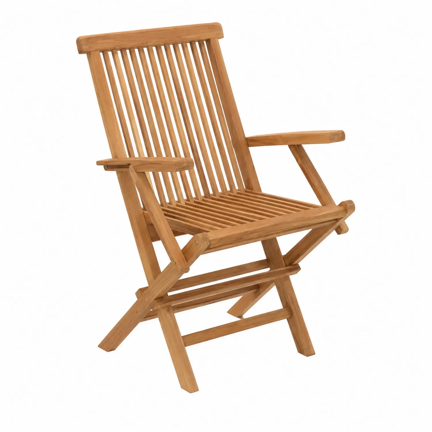 Klappbarer Gartenstuhl Teakholz mit Armlehnen 90 cm