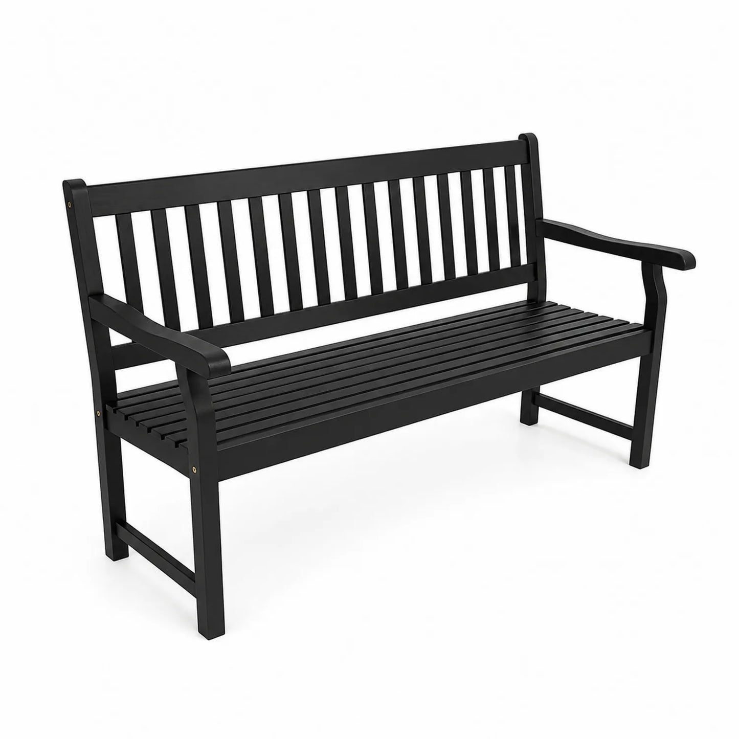 Gartenbank Holz Schwarz 3-Sitzer
