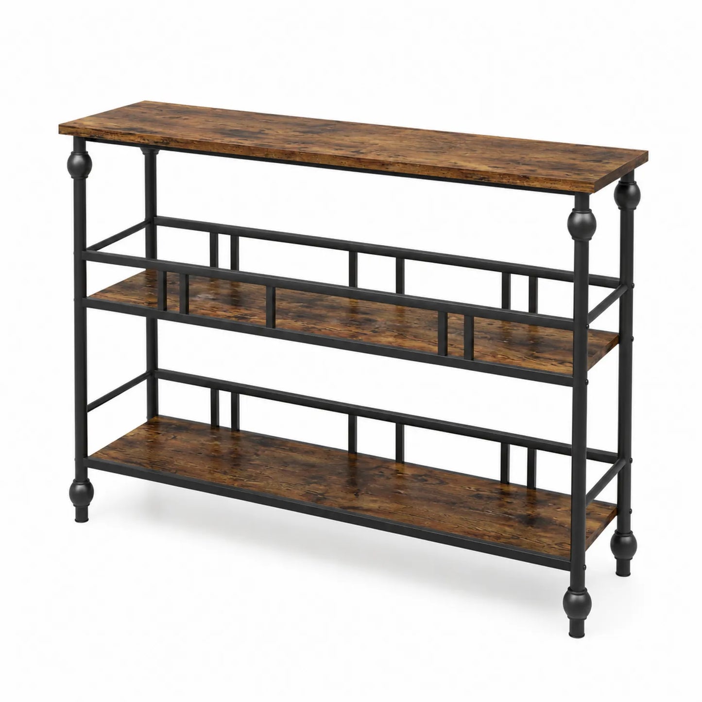 Konsolentisch MDF Holzoptik Metallgestell 120x30x80cm