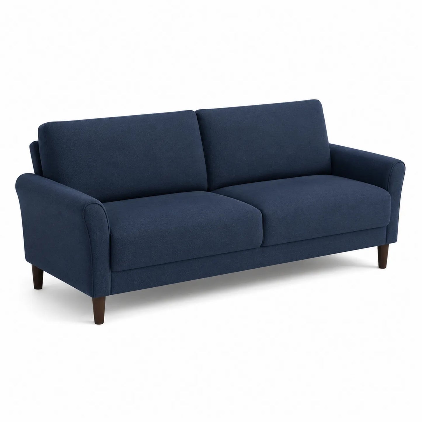 3-Sitzer Sofa Stoff Dunkelblau Holzbeine