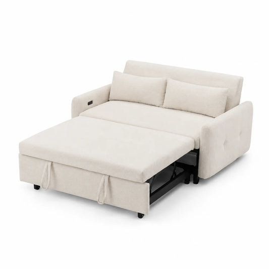 Beiges Schlafsofa aus Polyester, 200 cm x 150 cm
