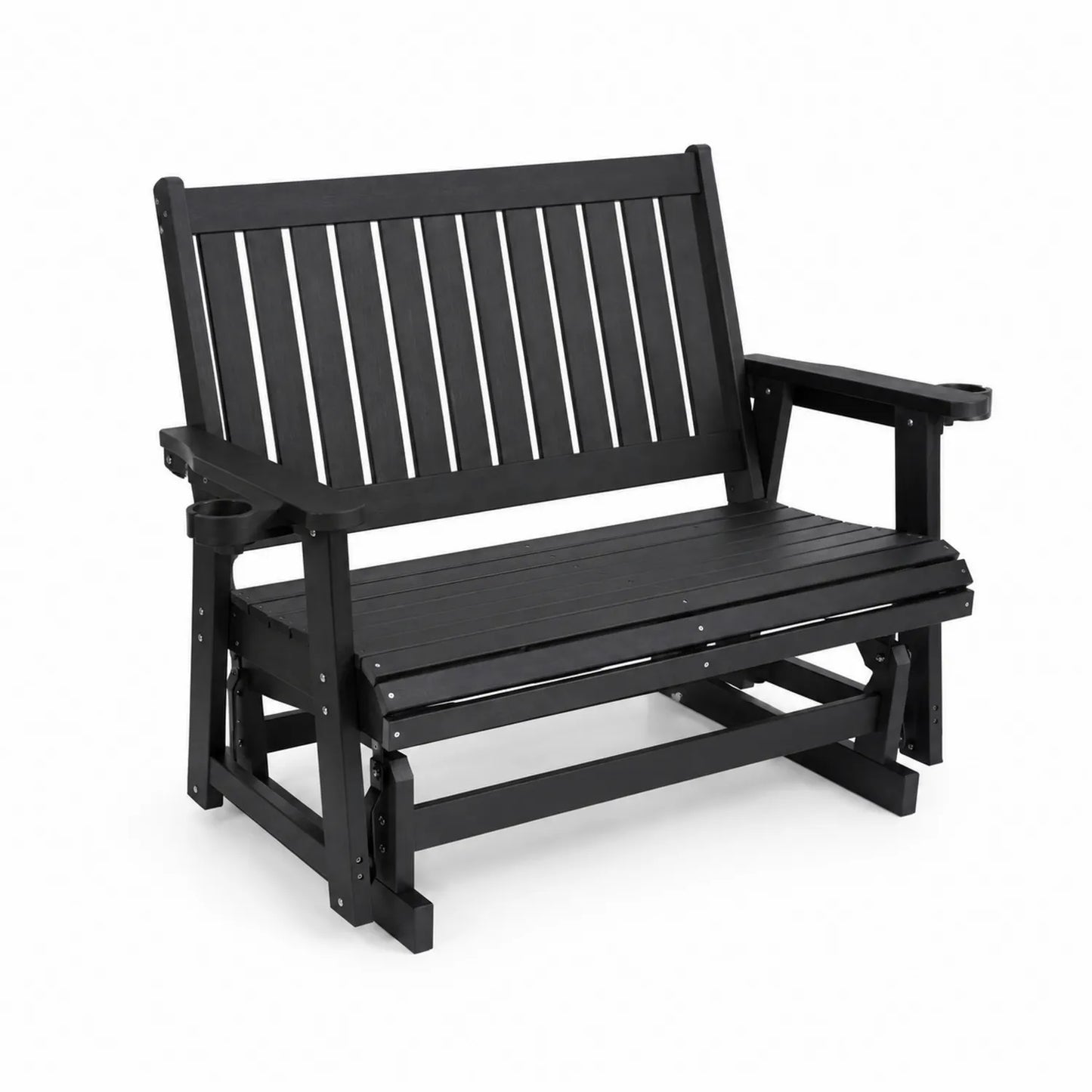 Holz-Gartenbank mit Schaukel-Funktion, Schwarz