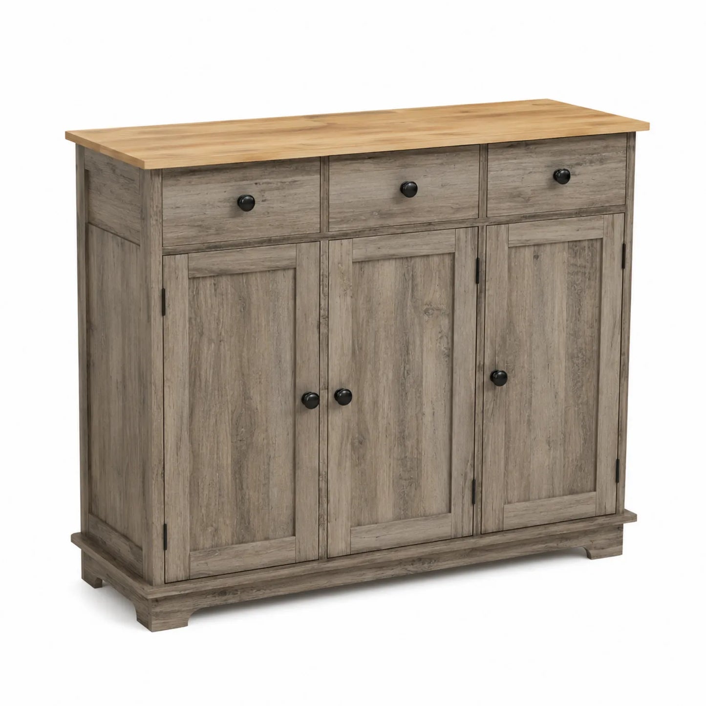 Sideboard Holz 3 Türen 3 Schubladen 120x40x85 cm