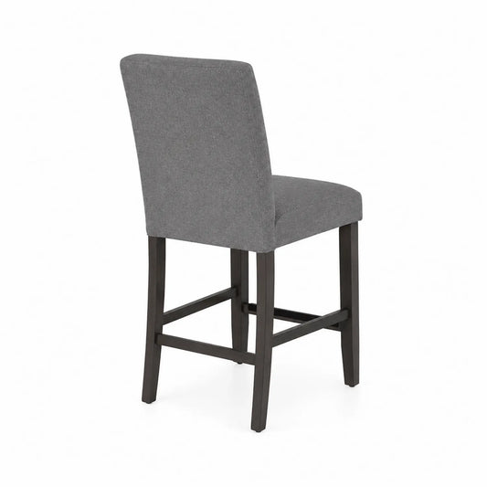 Barhocker mit Rückenlehne Dunkelgrau Stoff 102 cm