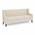3-Sitzer Sofa Beige Stoff 200x85x70 cm Holzrahmen