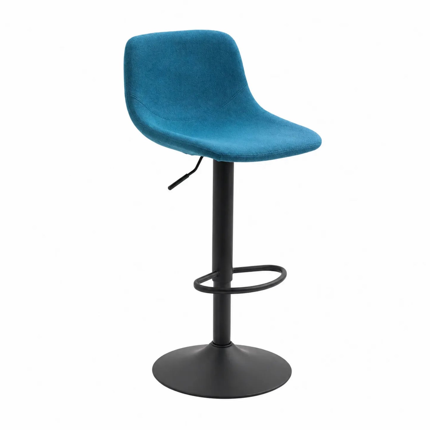 Barhocker Blau Höhenverstellbar Polyester Stahlbasis