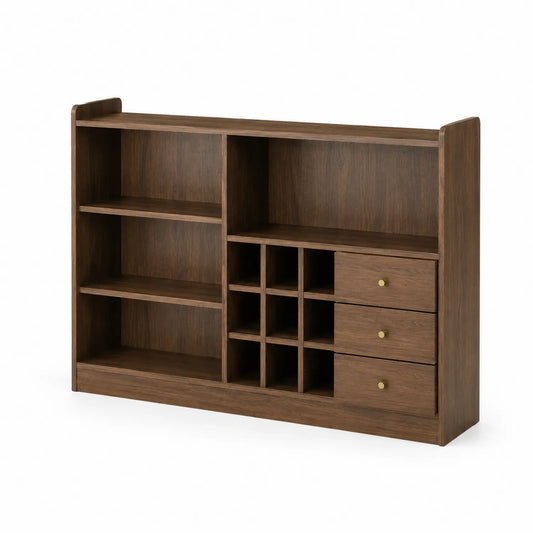 Sideboard mit Regalen und Schubladen aus Holz in Braun