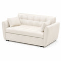 2-Sitzer Schlafsofa Beige Mikrofaser mit Stauraum