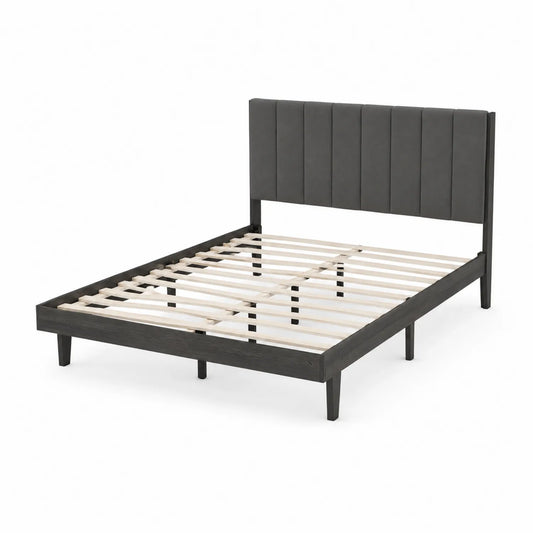 Doppelbett mit Polsterkopfteil Holzrahmen 200x160 cm