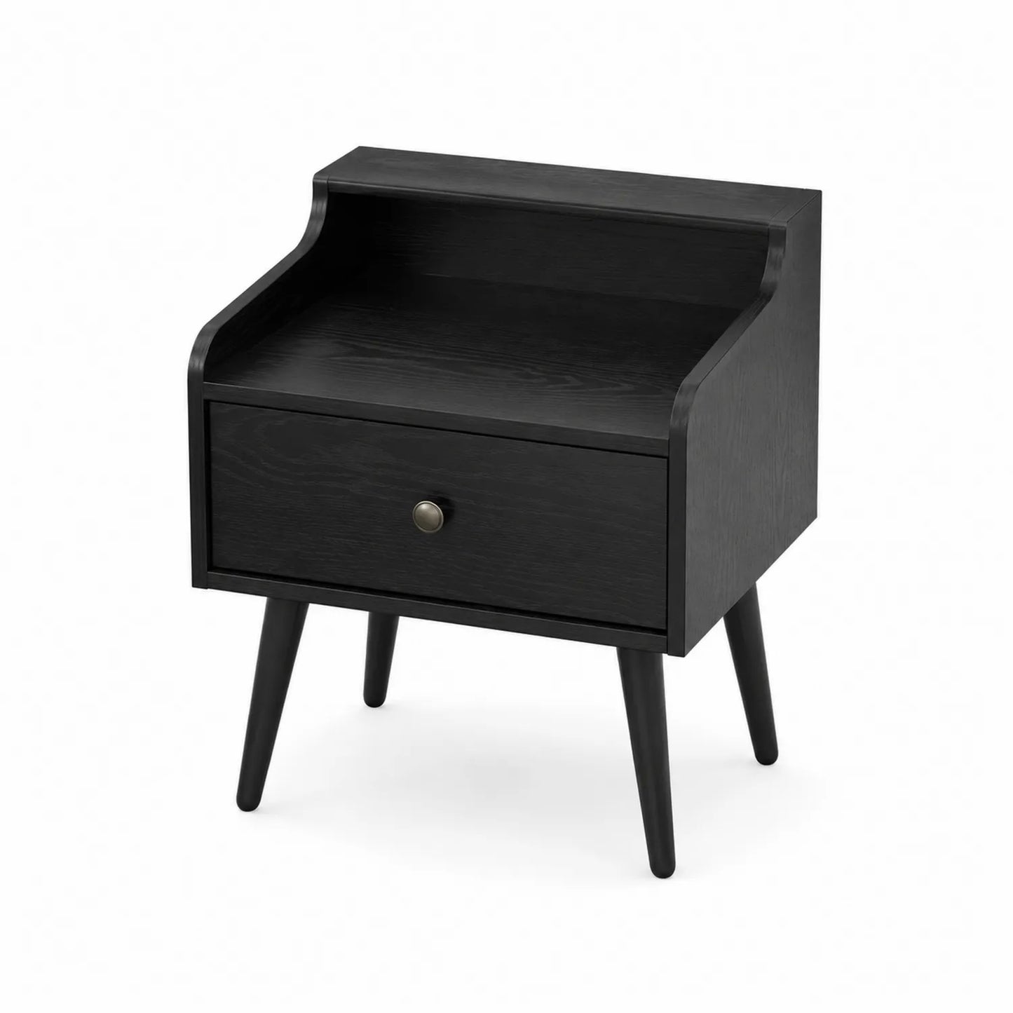 Nachttisch Holz Schwarz mit Schublade 50x40x60 cm