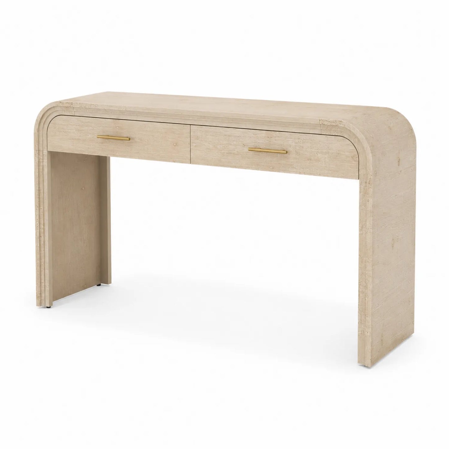 Konsolentisch Travertin Metallgriffe Beige 120cm