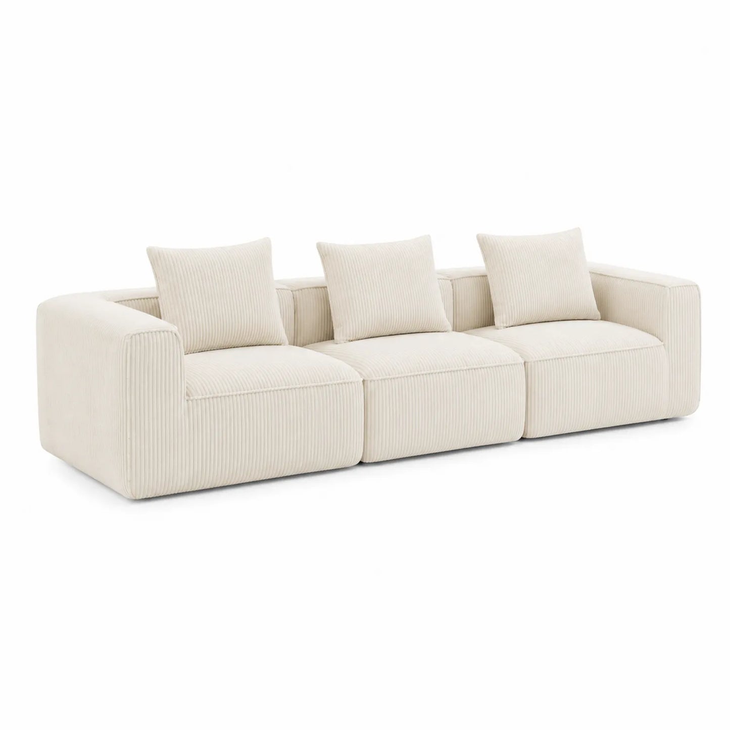 3-Sitzer Sofa Cordstoff Beige