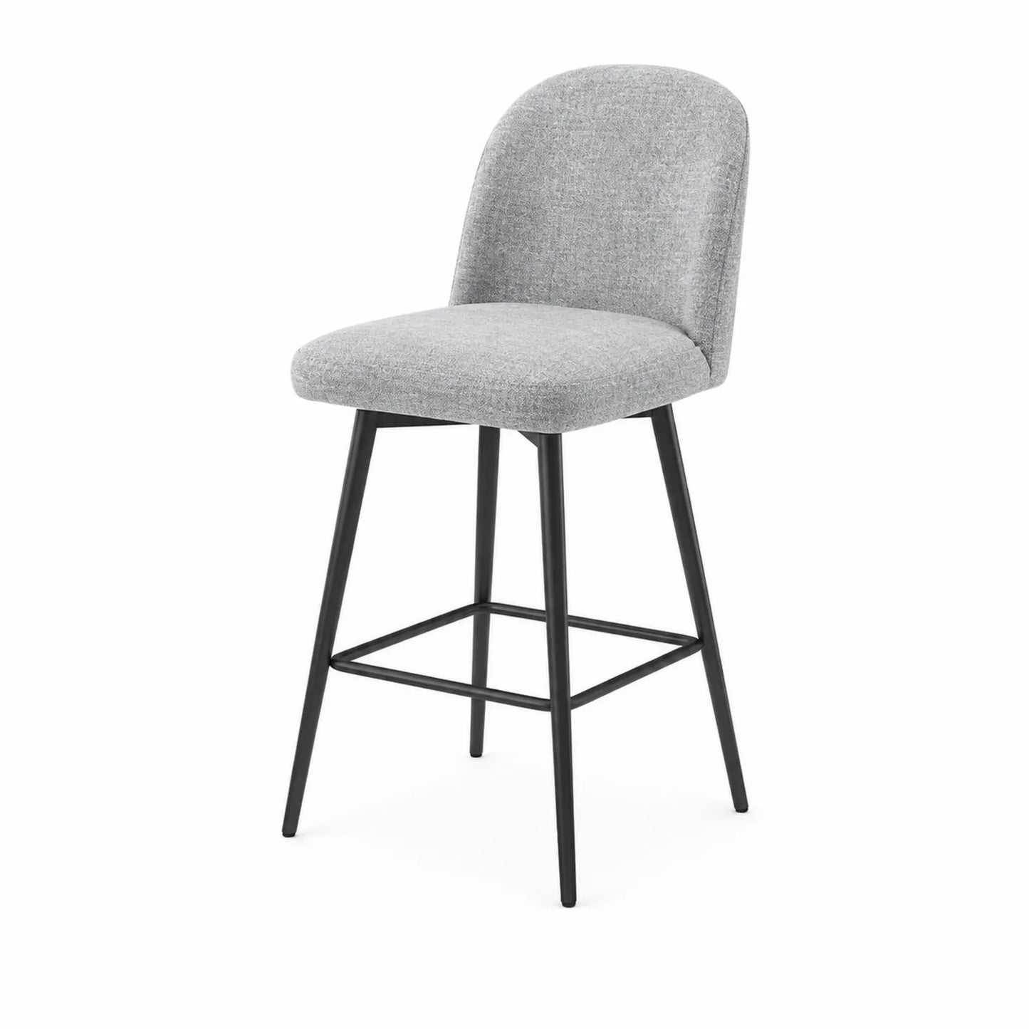 Barhocker Grau Stoff Metallgestell 105cm